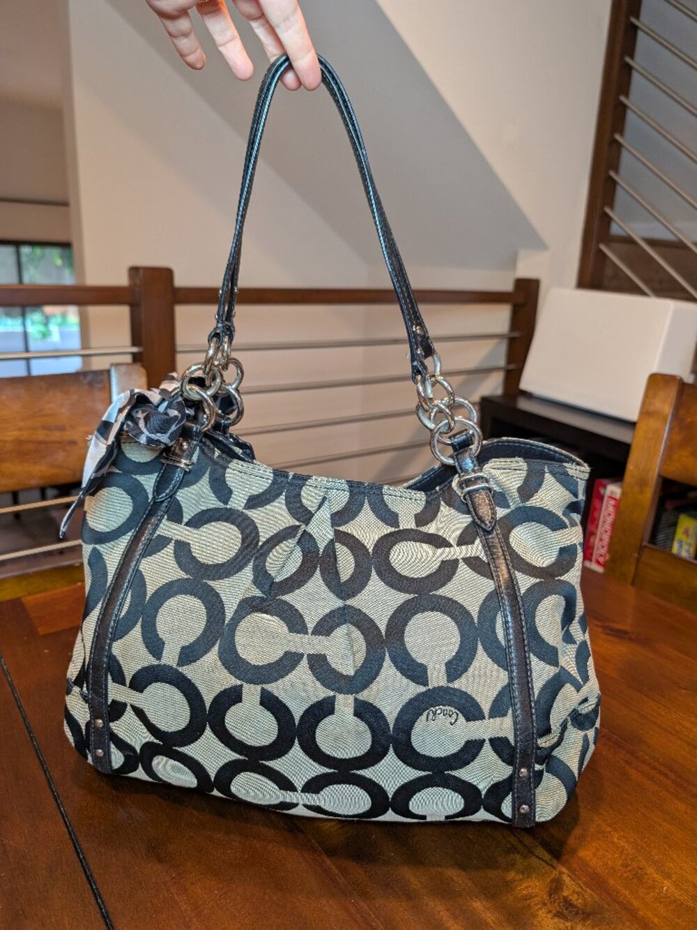 Coach Alexandra Op Art Bag with Silk Scarf